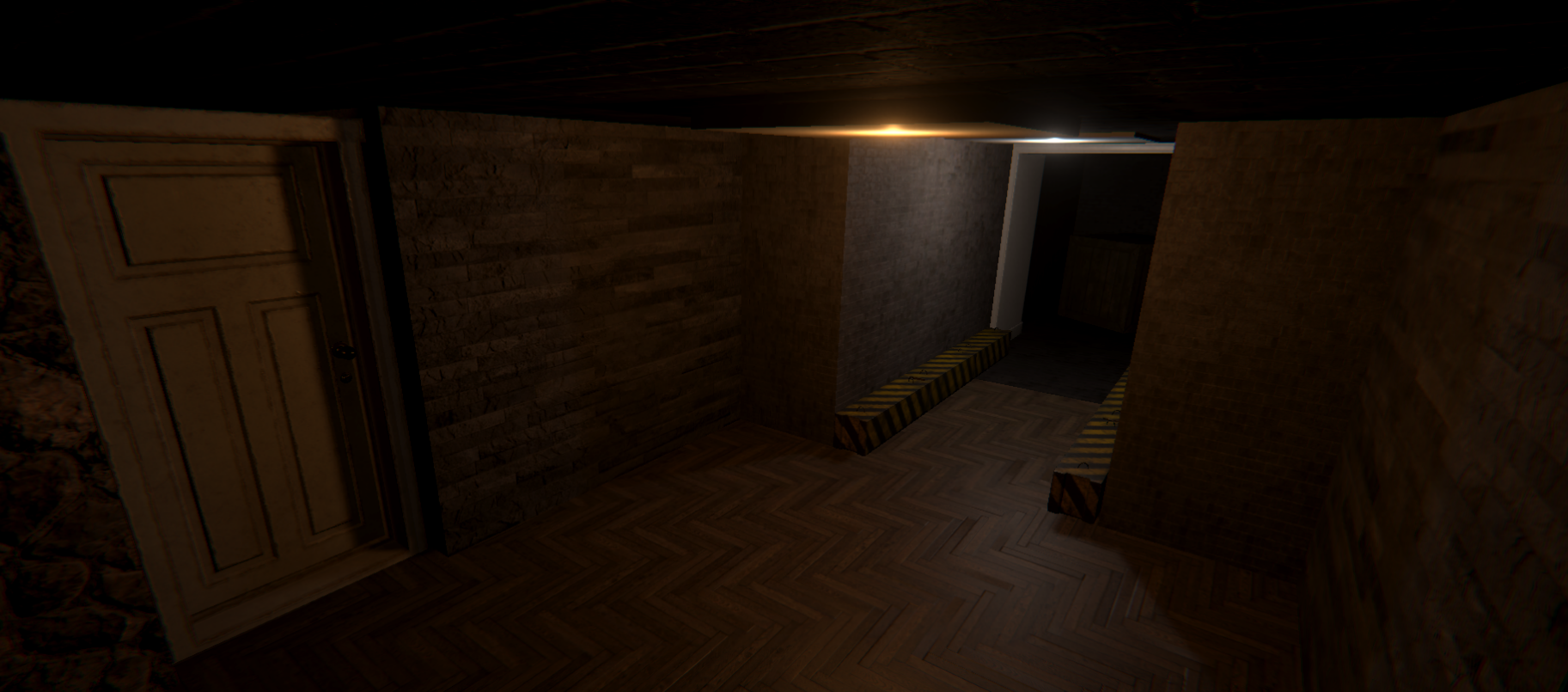 Security camera view of a corridor